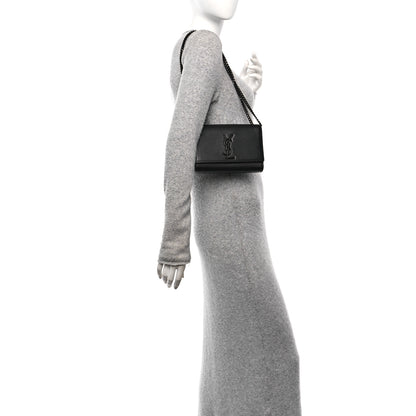 Saint Laurent Grain De Poudre Small Monogram Monochrome Kate Satchel Black 2 of 11