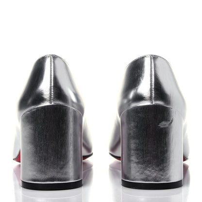 Christian Louboutin Metallic Calfskin Miss Sab 55 Pumps 41 Silver 5 of 10