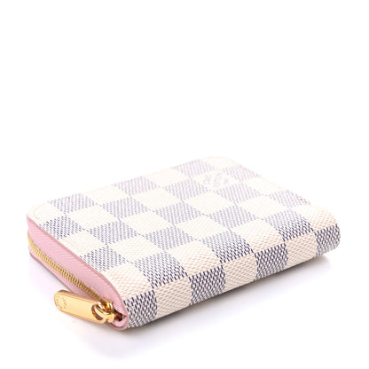 Louis Vuitton Damier Azur Zippy Coin Purse Rose Ballerine 4 of 9
