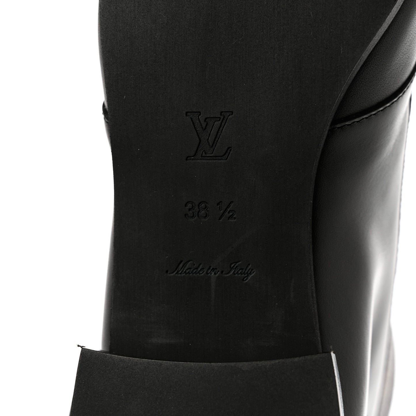 Calfskin Monogram Jumble Flat Ankle Boots 38.5 Black
