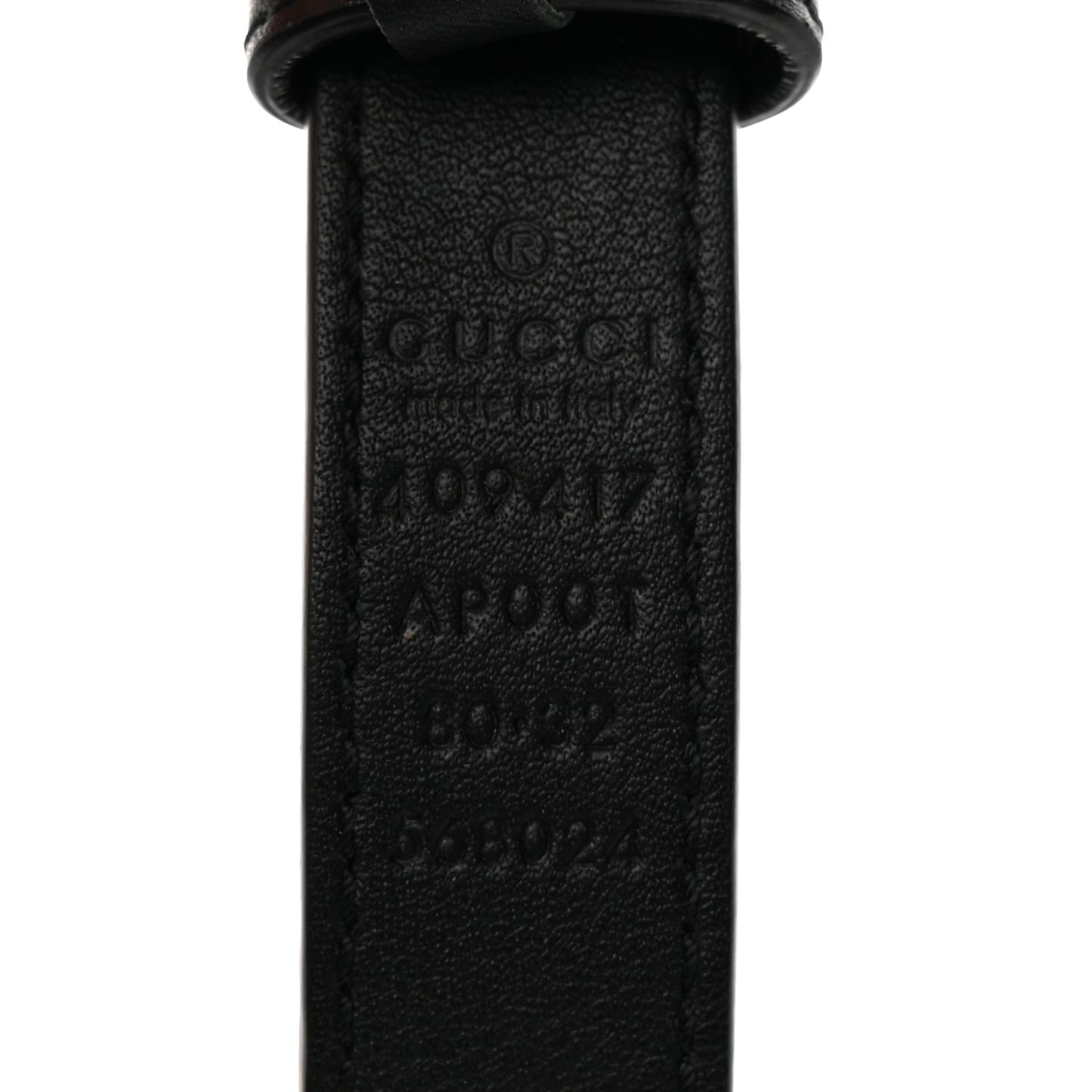 Calfskin Double G 20mm Belt 80 32 Black