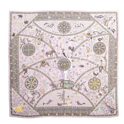 Hermes Cashmere Silk Peuple Du Vent Shawl 140 1 of 8