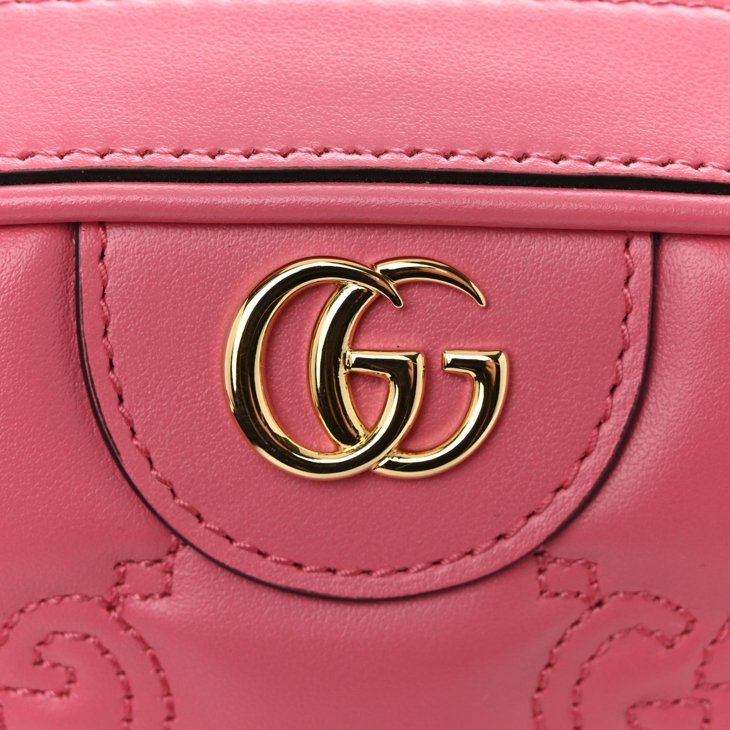 Gucci Calfskin GG Matelasse Small Shoulder Bag Rhodamine Pink