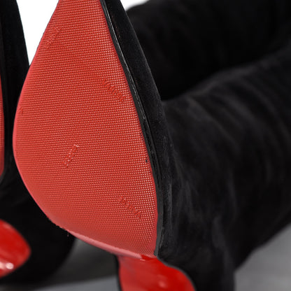Christian Louboutin Veau Velours Ishtar Botta 100 Knee Boots 40.5 Black 7 of 9
