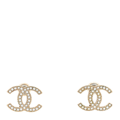 Chanel Crystal CC Earrings Gold 1 of 7