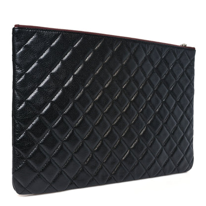Chanel Caviar Quilted Large Cosmetic Case Black 3 of 8