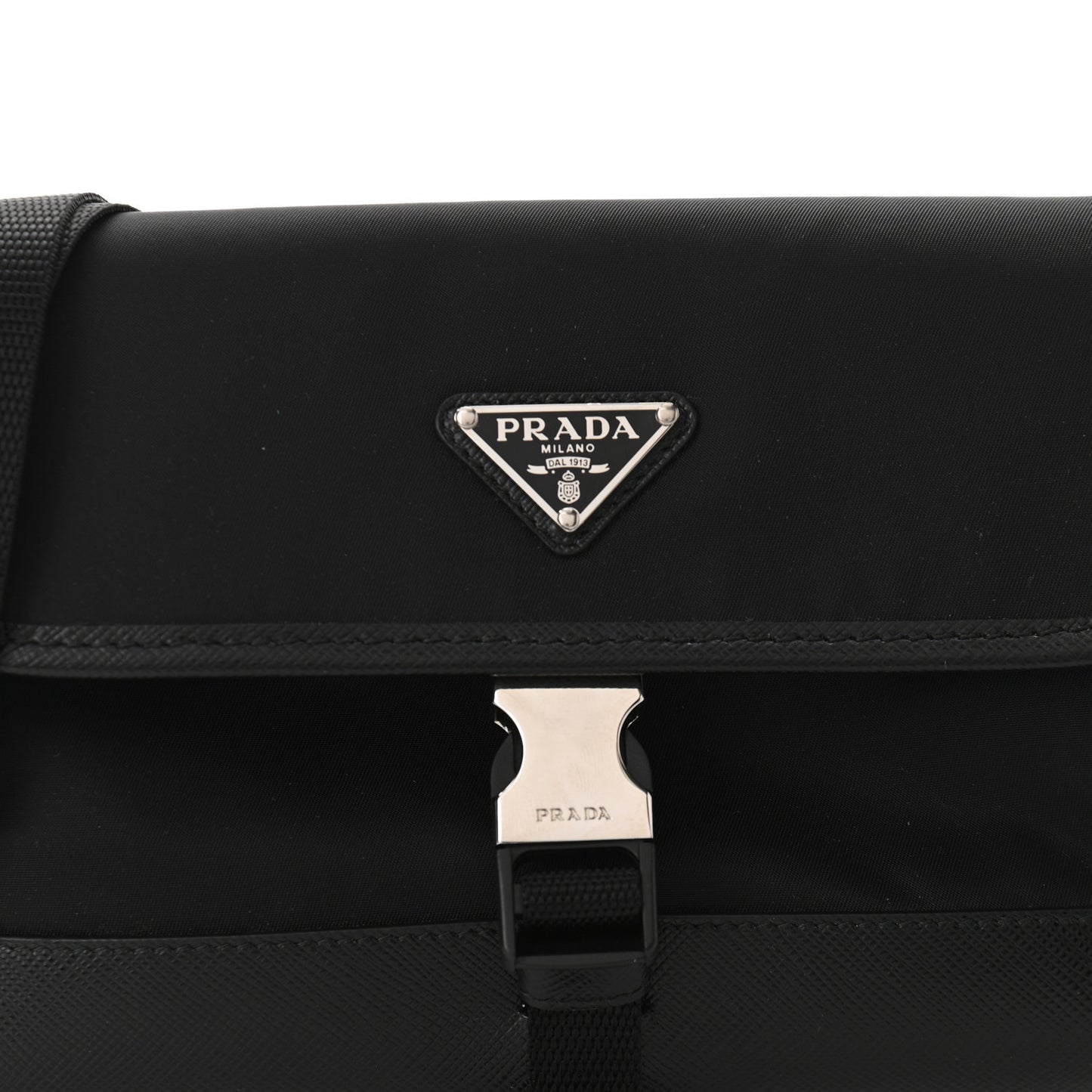 Re-Nylon Saffiano Smartphone Case Crossbody Black