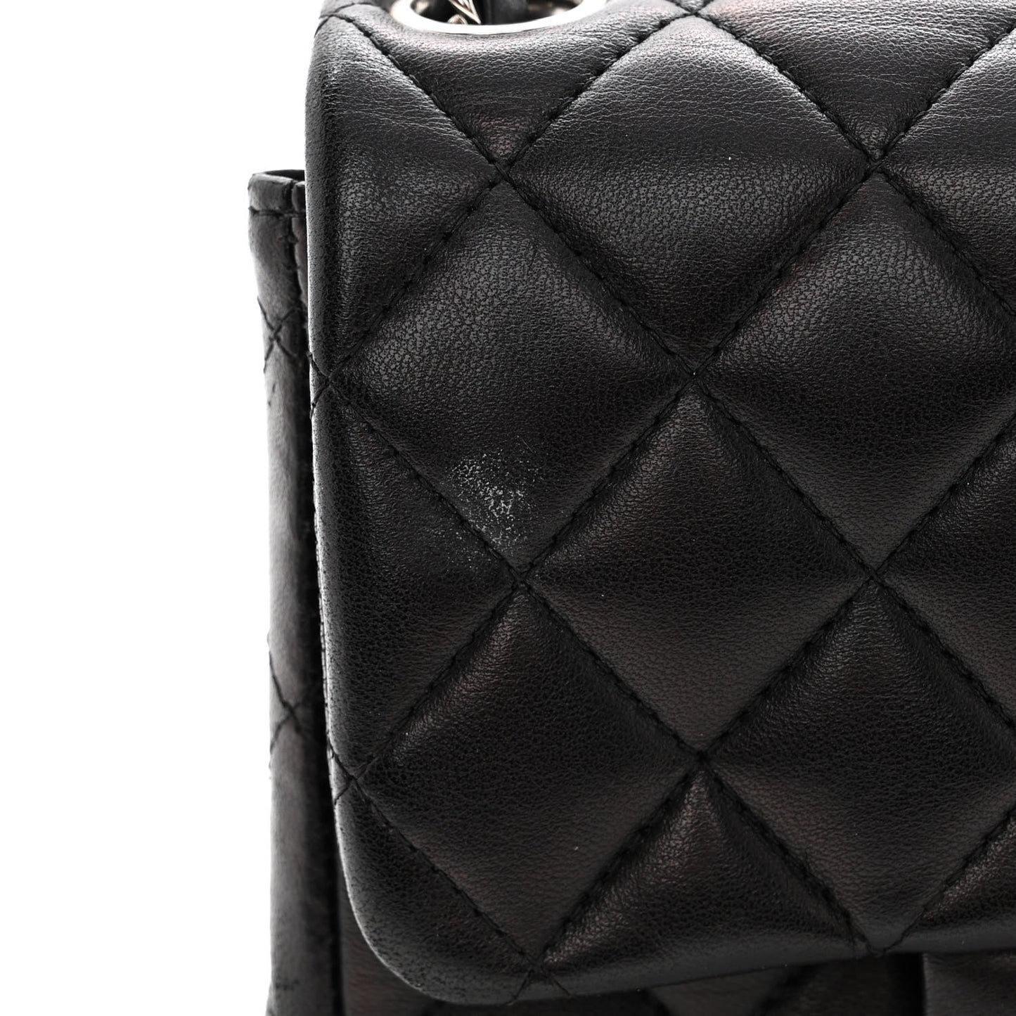 Lambskin Quilted Mini Square Flap Black