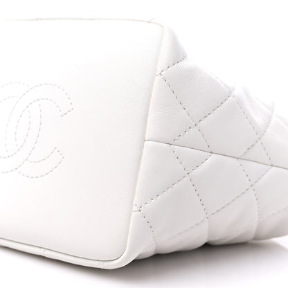 Chanel Lambskin Quilted Small Perfect Meeting Hobo White 9 of 10