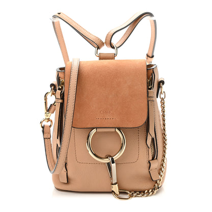 Chloe Suede Calfskin Mini Faye Backpack Blush Nude 1 of 12