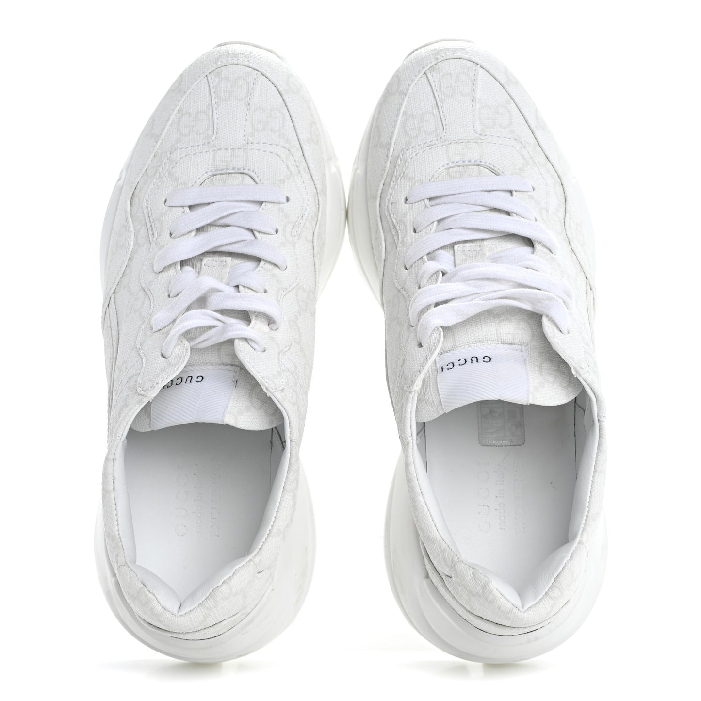 GG Supreme Monogram Womens Rhyton Sneakers 37 White