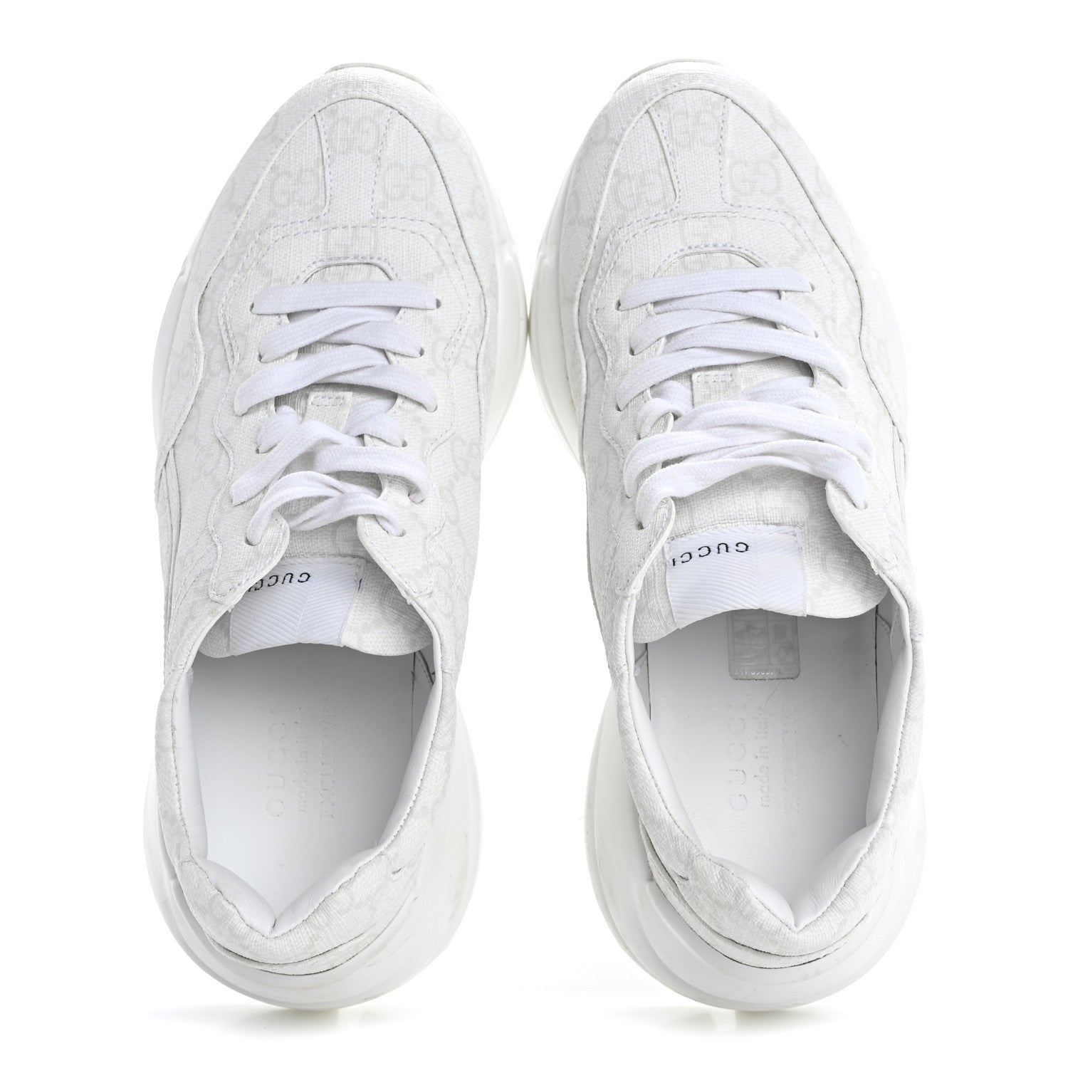 Gucci GG Supreme Monogram Womens Rhyton Sneakers 37 White 2 of 16