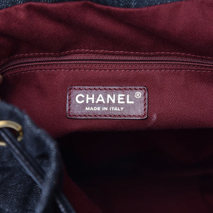Chanel Denim Calfskin Quilted Backpack Dark Grey Black 6 of 7