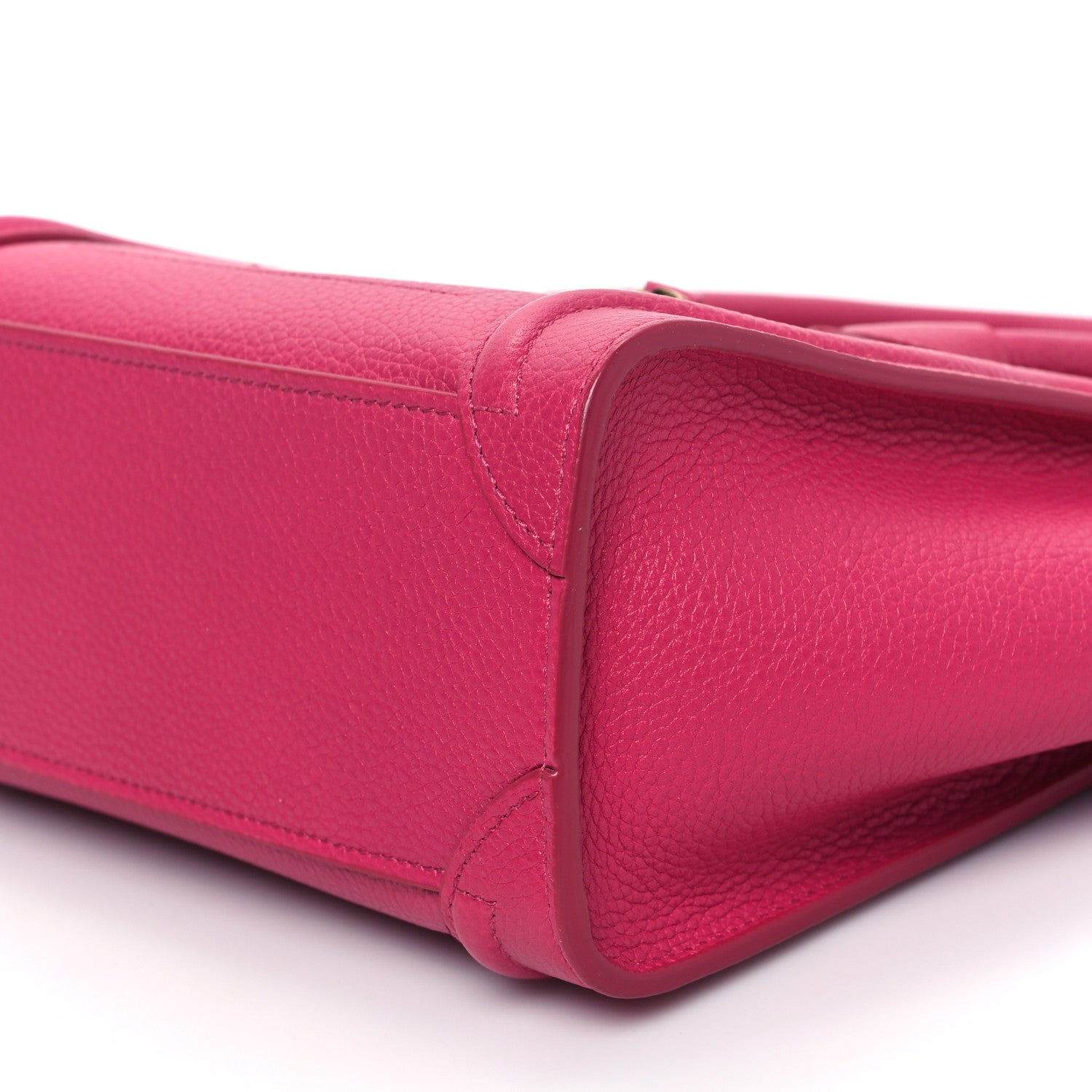 Celine Drummed Calfskin Nano Luggage Fuchsia 9 of 9