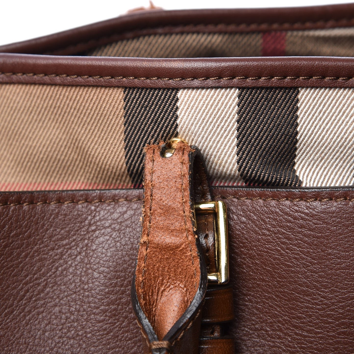Calfskin House Check Medium Salisbury Tote Brown