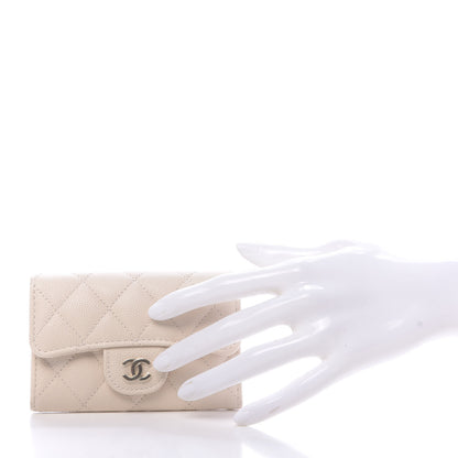 Chanel Caviar Quilted Flap Card Holder Wallet Light Beige 2 of 12