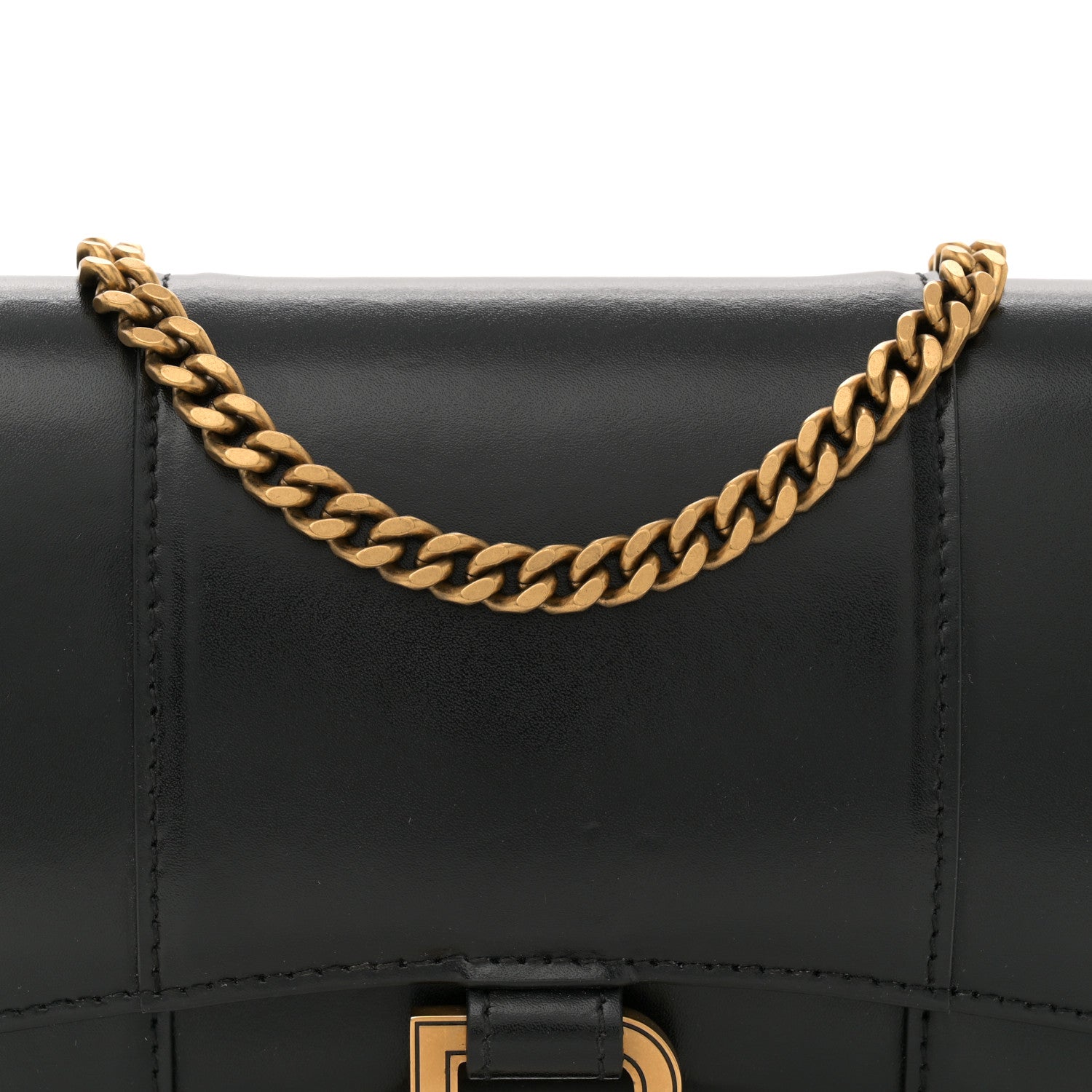 Balenciaga Shiny Box Calfskin Hourglass Chain Bag Black 7 of 11
