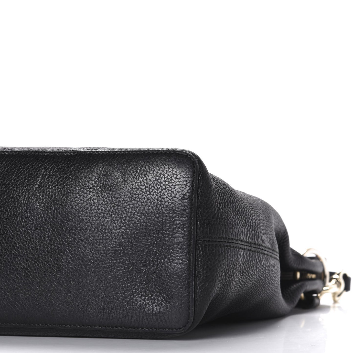 Pebbled Calfskin Large Soho Hobo Black