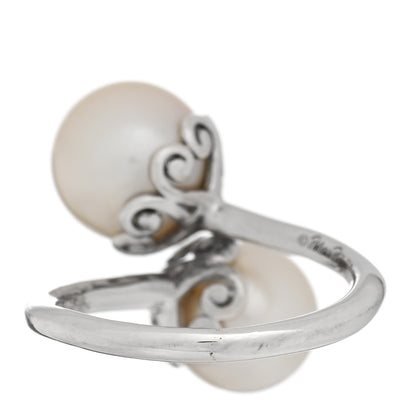 Tiffany Sterling Silver Cultured Pearl Paloma's Venezia Goldoni Heart Ring 48 4.5 3 of 5