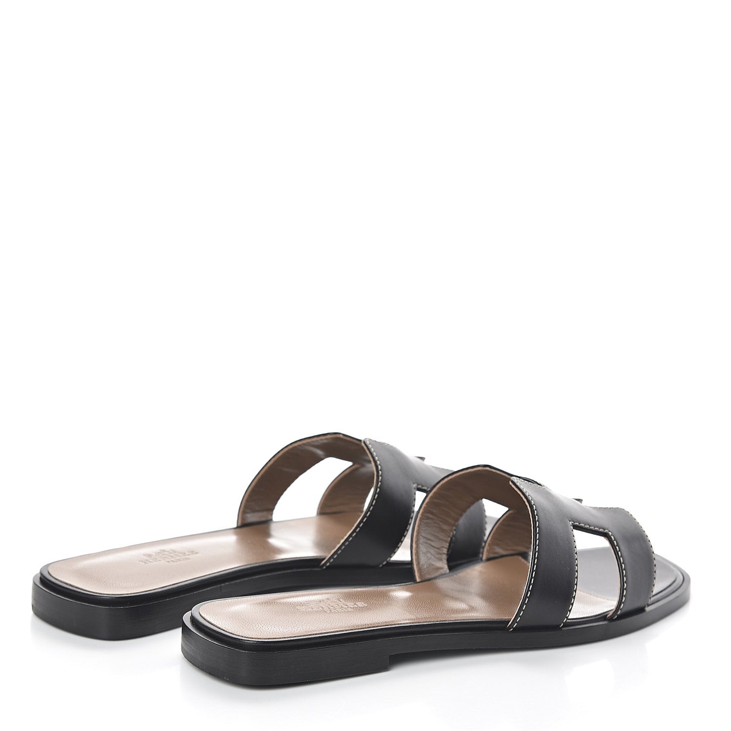 Box Calfskin Oran Sandals 37.5 Black