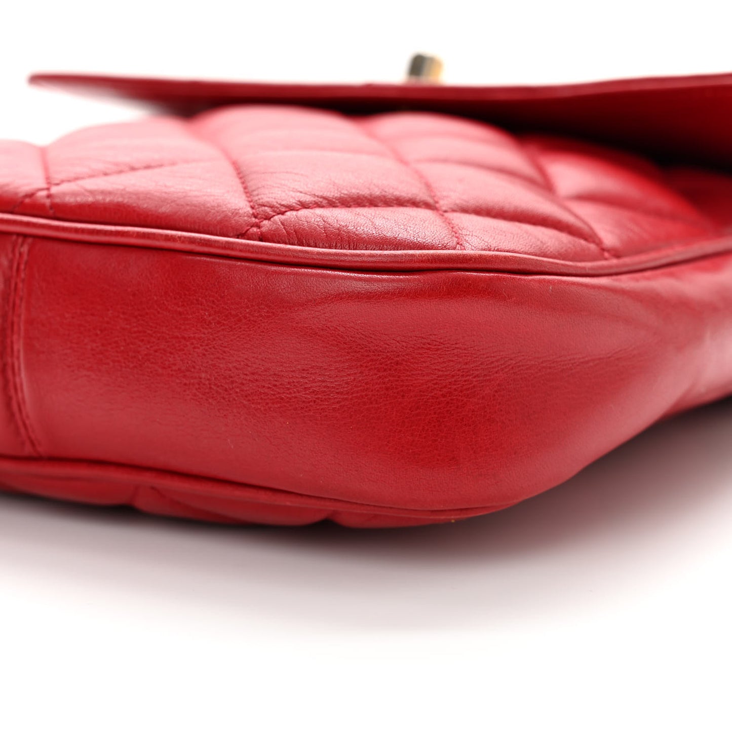 Lambskin Quilted Flap Crossbody Red