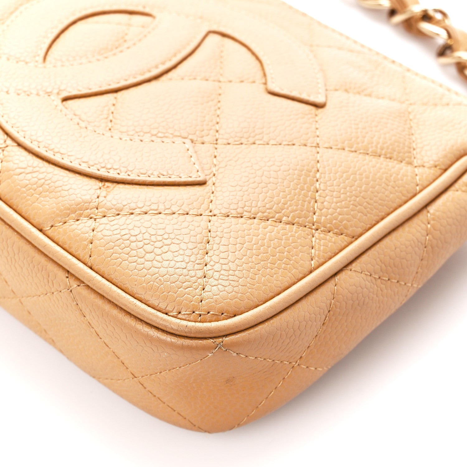 Chanel Caviar Quilted Timeless CC Shoulder Bag Beige 10 of 10