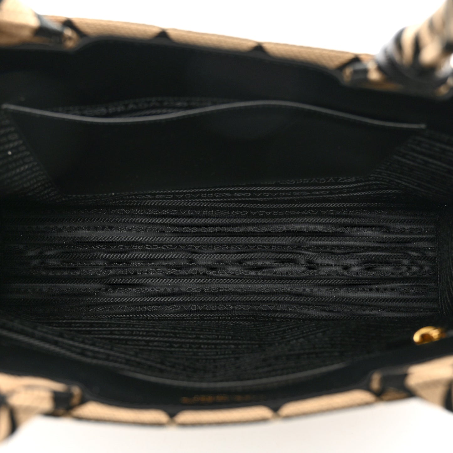 Jacquard Saffiano Triangolo Symbole Embroidered Large Tote Black Corda