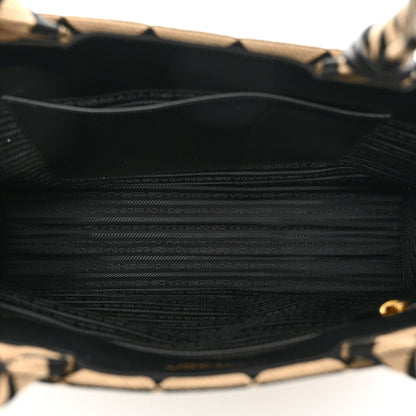 Prada Jacquard Saffiano Triangolo Symbole Embroidered Large Tote Black Corda 6 of 9