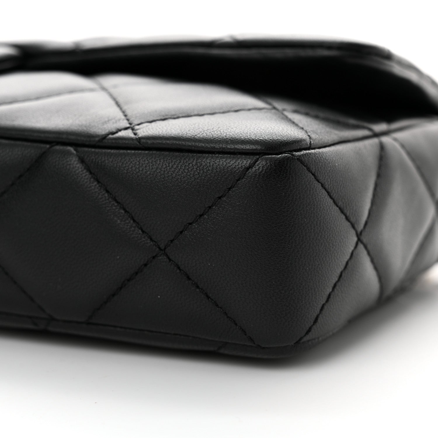 Chanel Lambskin Quilted Pearl CC Flap Clutch Black 10 of 11