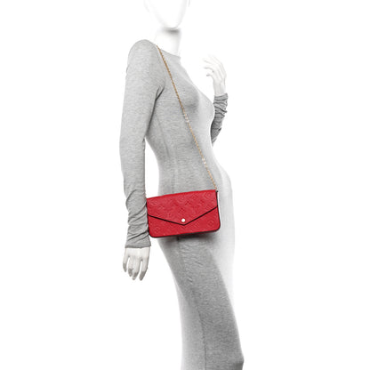 Louis Vuitton Empreinte Pochette Felicie Chain Wallet Scarlet 2 of 11