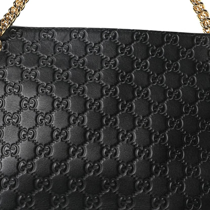 Gucci Guccissima Signature Large Shoulder Tote Bag Black 8 of 10