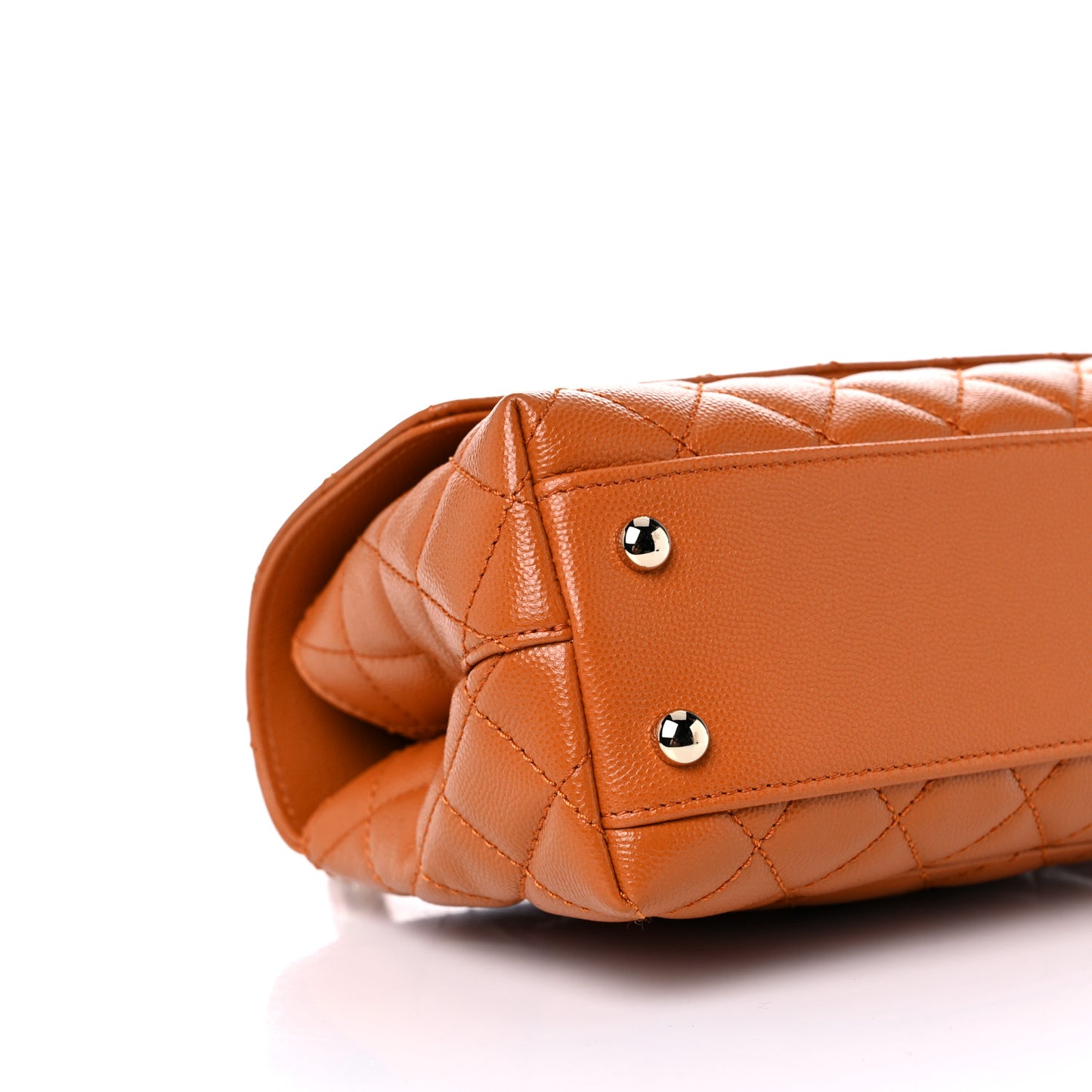 Caviar Quilted Mini Coco Handle Flap Light Brown