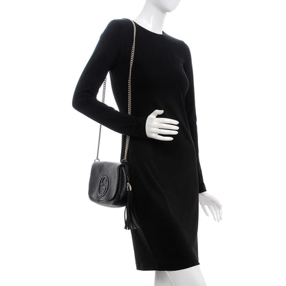 Gucci Pebbled Calfskin Medium Soho Flap Crossbody Black 3 of 8