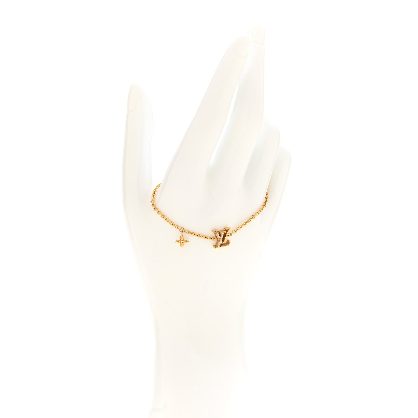 Metal Crystal LV Iconic Bracelet Gold