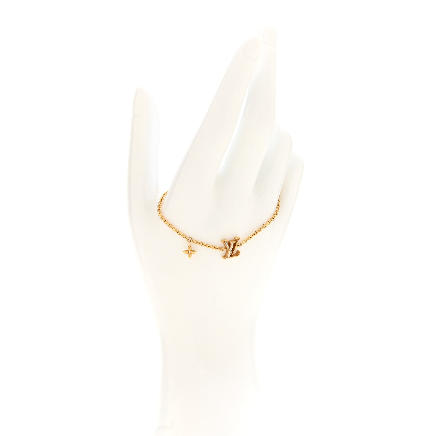 Louis Vuitton Metal Crystal LV Iconic Bracelet Gold 2 of 6