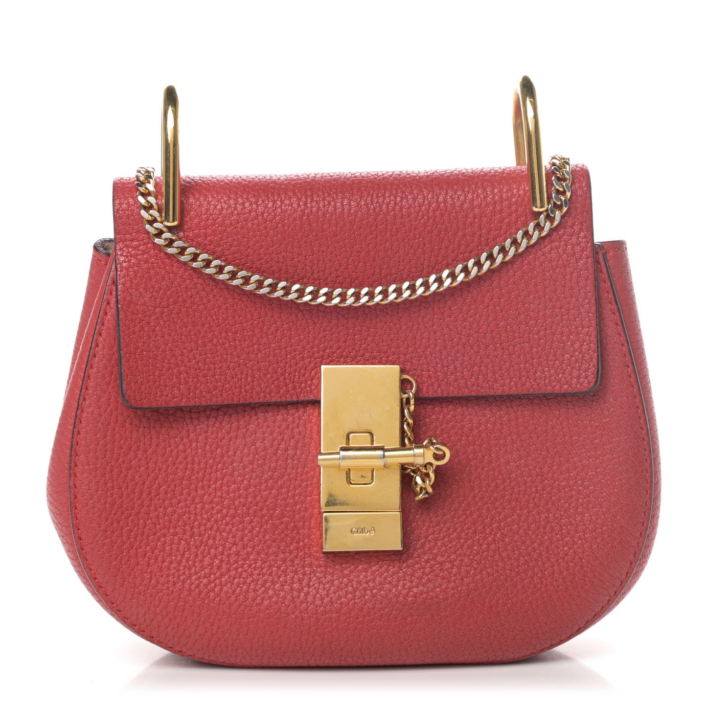 Grained Lambskin Mini Drew Shoulder Bag Intense Red