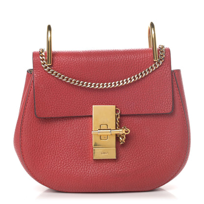 Chloe Grained Lambskin Mini Drew Shoulder Bag Intense Red 1 of 14