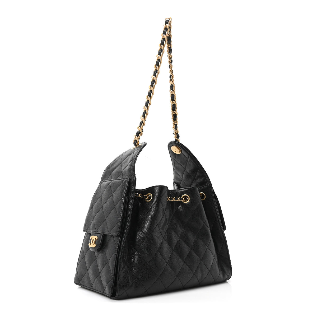 Caviar Quilted Small Chanel 25 Handbag Black