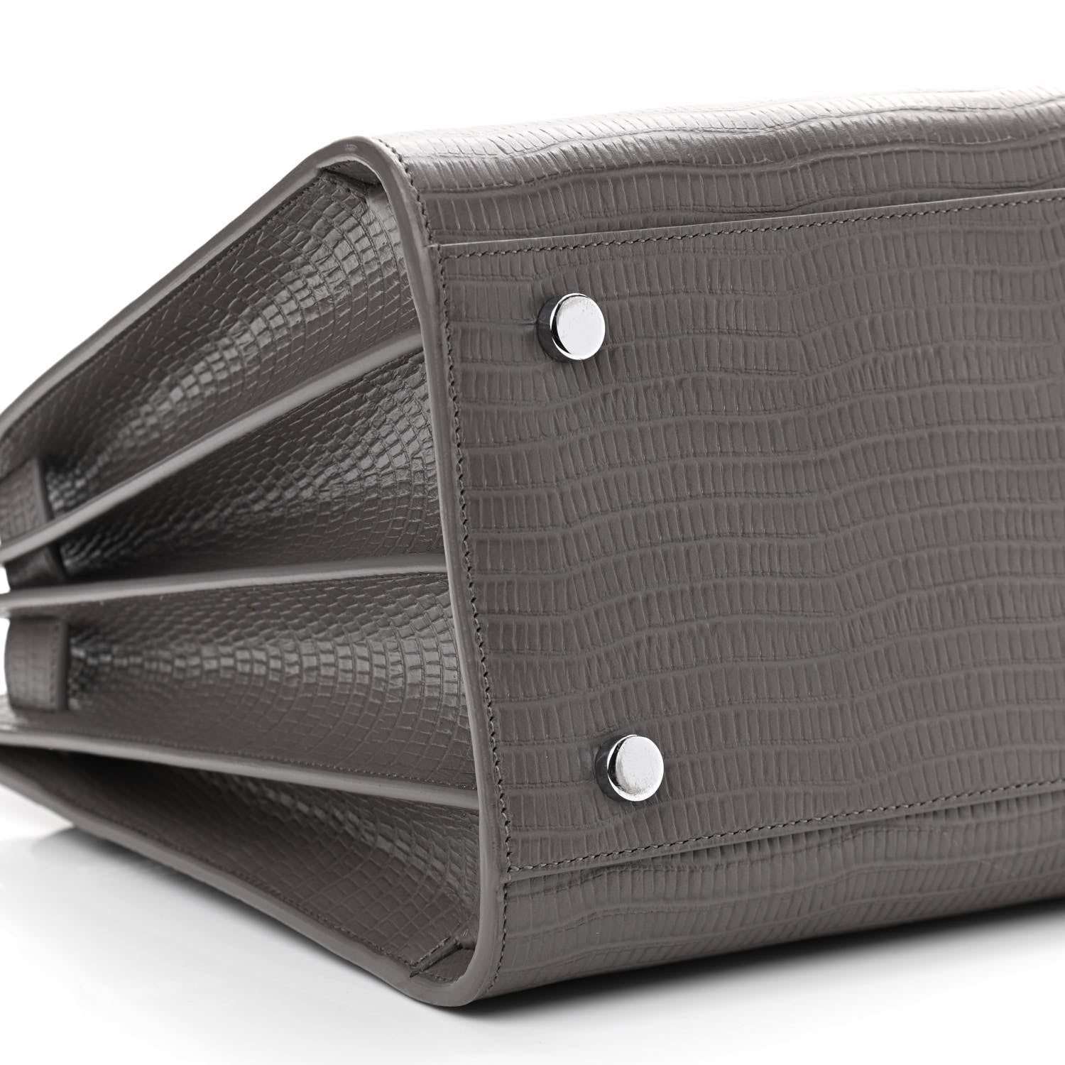 Saint Laurent Lizard Calfskin Embossed Small Sac De Jour Fog 9 of 12