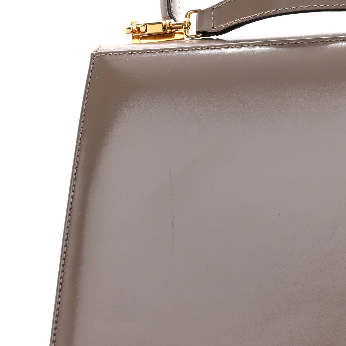 Brushed Off Calfskin Small Iconic Top Handle Bag Grey