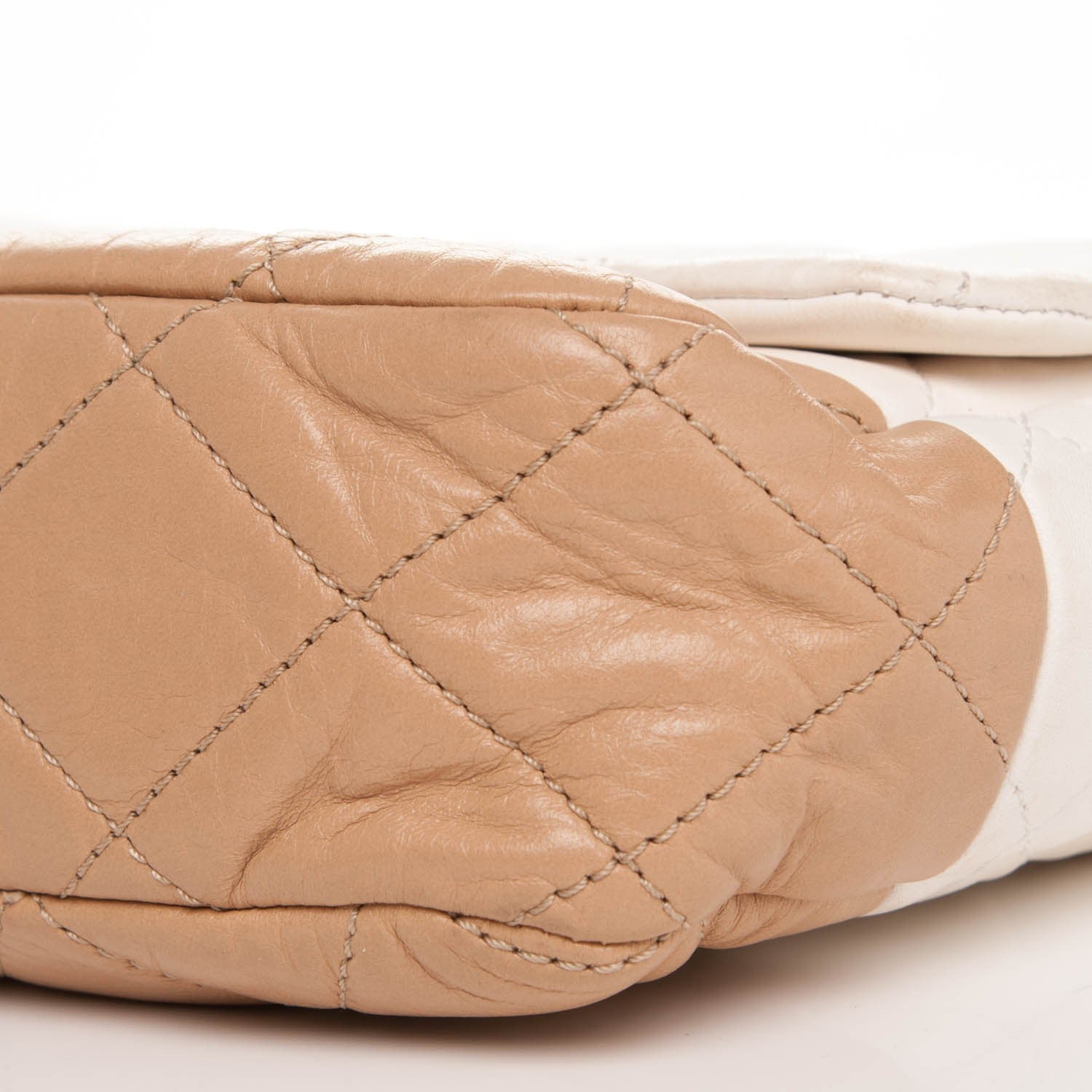 Chanel Lambskin Quilted Medium Flap Beige White 5 of 9