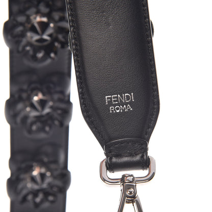Fendi Vitello Dolce Nappa Patent Flowerland Studded Strap You Black 4 of 5
