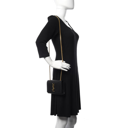 Saint Laurent Grain De Poudre Small Monogram Kate Satchel Black 2 of 15