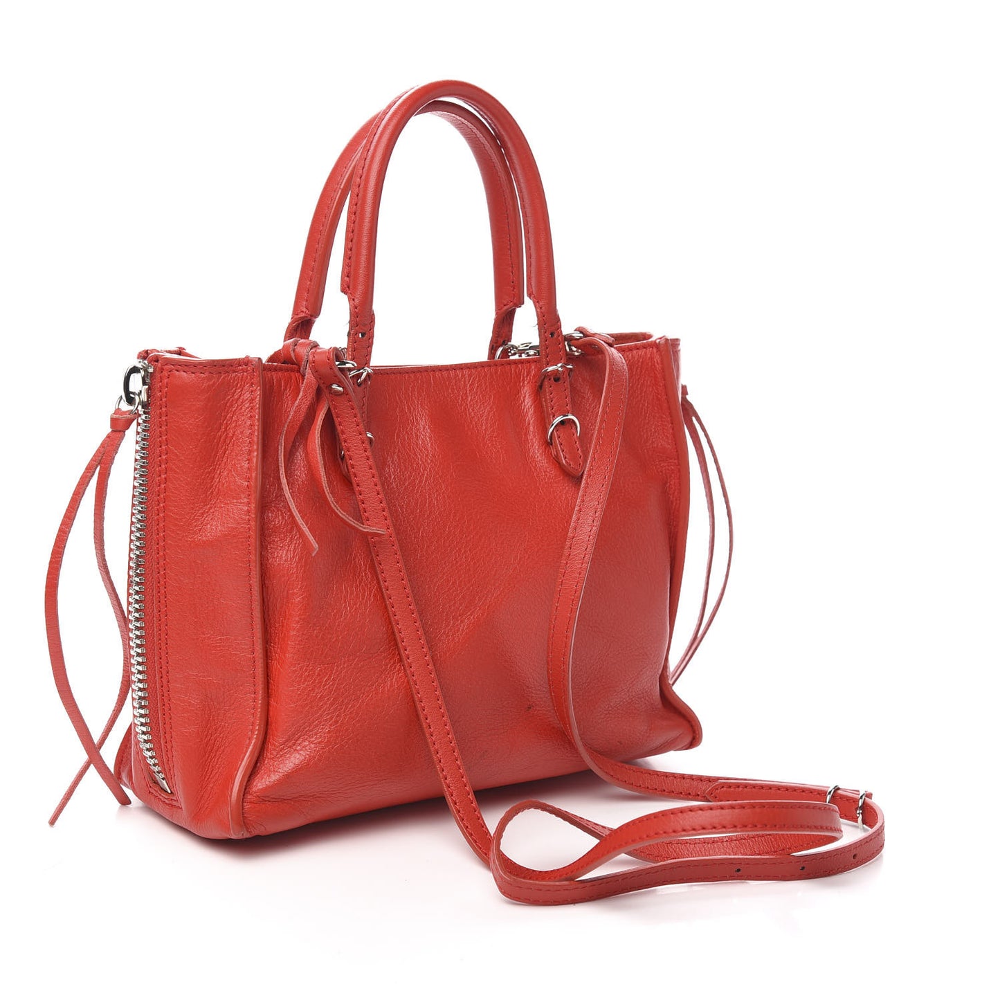 Veau Souple Papier Mini A4 Tote Rouge Cerise