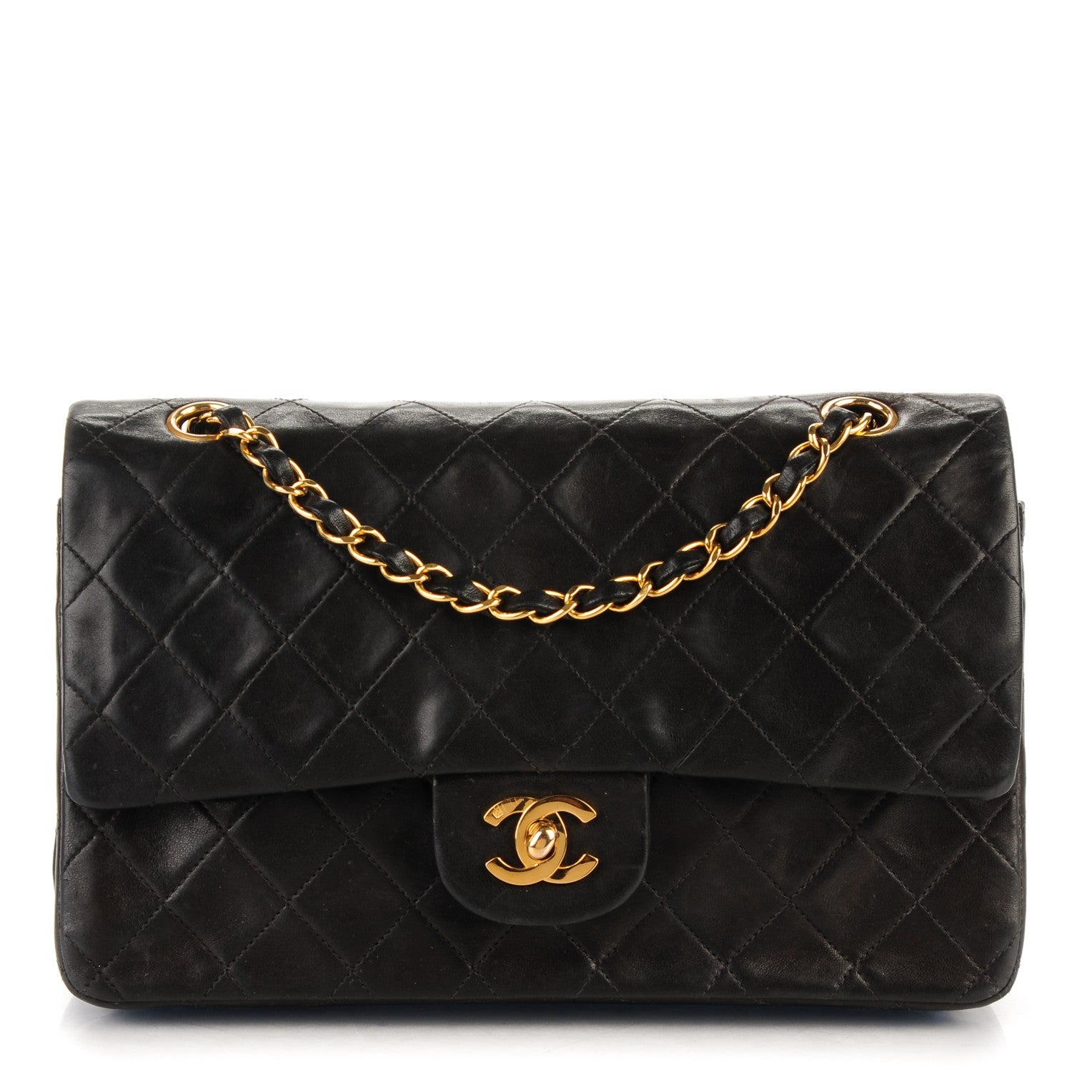 Chanel Lambskin Quilted Medium Double Flap Black 1 of 8