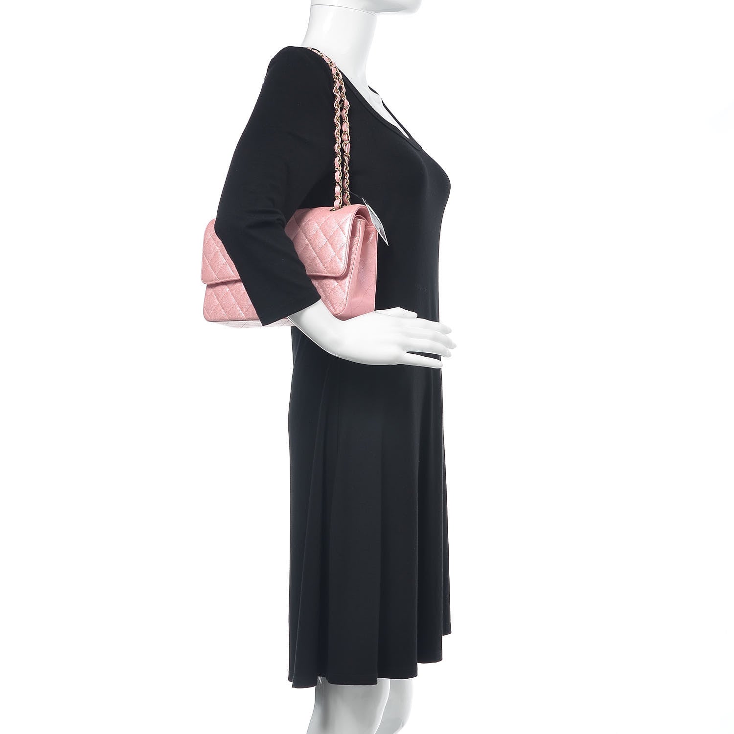 Chanel Iridescent Caviar Quilted Medium Double Flap Rose Pink 2 of 10