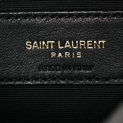 Saint Laurent Denim Quilted Monogram Loulou Puffer Pouch Clutch Blue Gray Light Azur 6 of 7