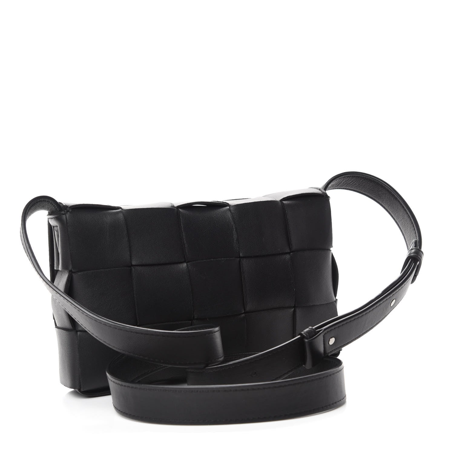 Bottega Veneta Lambskin Maxi Intrecciato Cassette Crossbody Bag Black 3 of 12