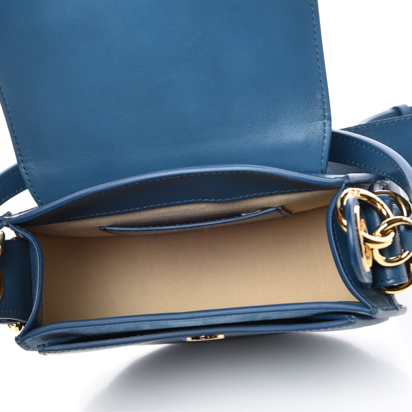 Calfskin Small Tess Bag Vinyl Blue