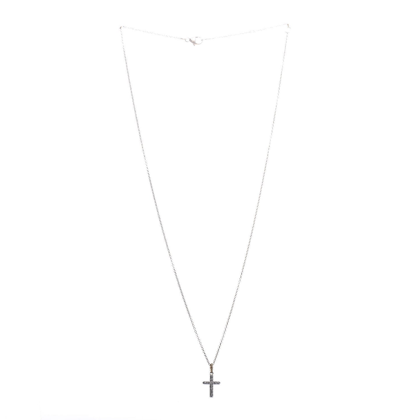 18K Yellow Gold Diamond Cable Collectibles Cross Necklace